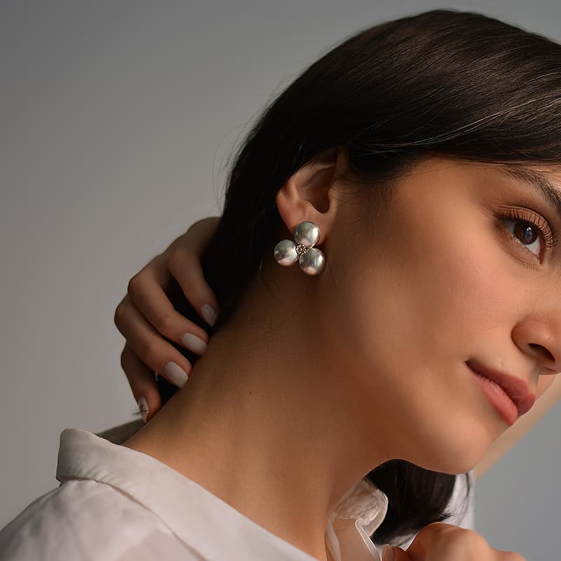 گوشواره نقره کد E035