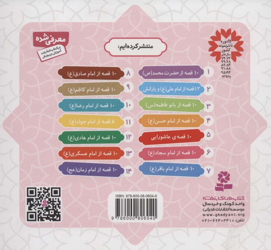 مجموعه 10 قصه از امام سجاد (ع)،(همراه با معصومین 6)،(16*16)