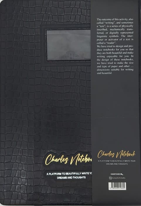 دفتر طراحی CHARLES NOTEBOOK (کد 605)،(چرم،لب طلایی)