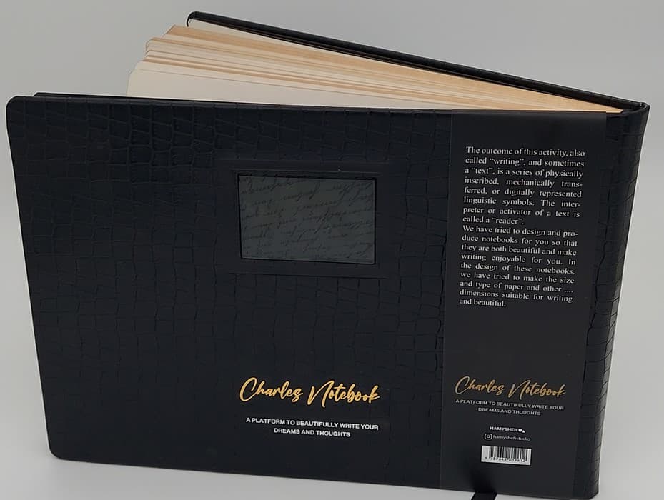 دفتر طراحی CHARLES NOTEBOOK (کد 612)،(چرم،لب طلایی)