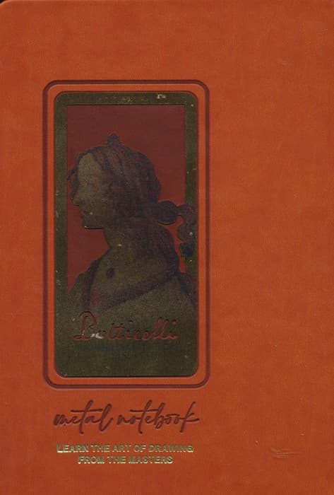 دفتر خط دار عسلی (طرح BOTTICELLI،کد 262)،(چرم،لب طلایی،پلاکدار)