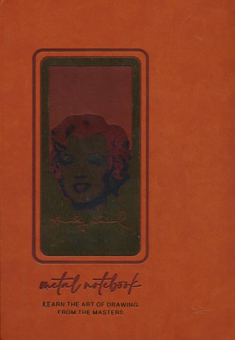 دفتر خط دار عسلی (طرح ANDY WARHOL،کد 279)،(چرم،لب طلایی،پلاکدار)