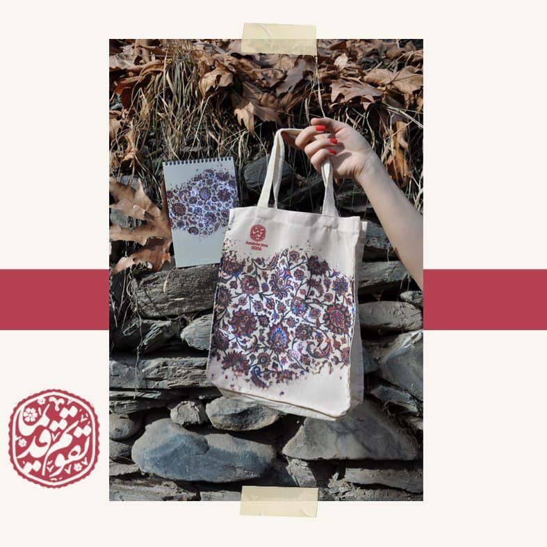 کیف پارچه ای 27*22 (طرح کاشی،کد 0009)