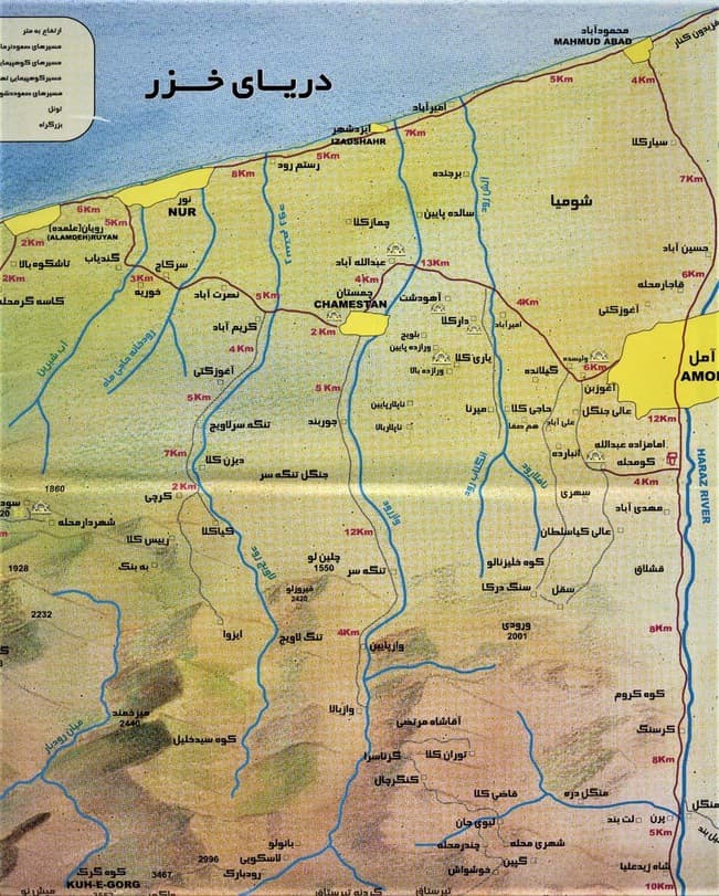 نقشه راهنمای صعود به قله های البرز مرکزی 70*50 (کد 321)،(گلاسه)