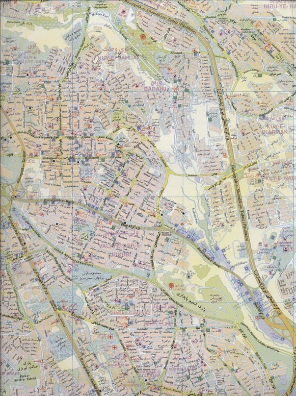 نقشه کامل کلانشهر تبریز 140*100 (کد 1527)،(گلاسه)