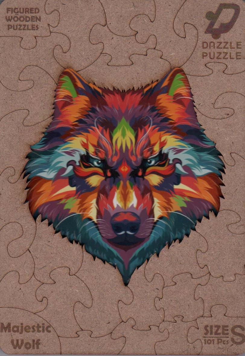 پازل چوبی گرگ (باجعبه)