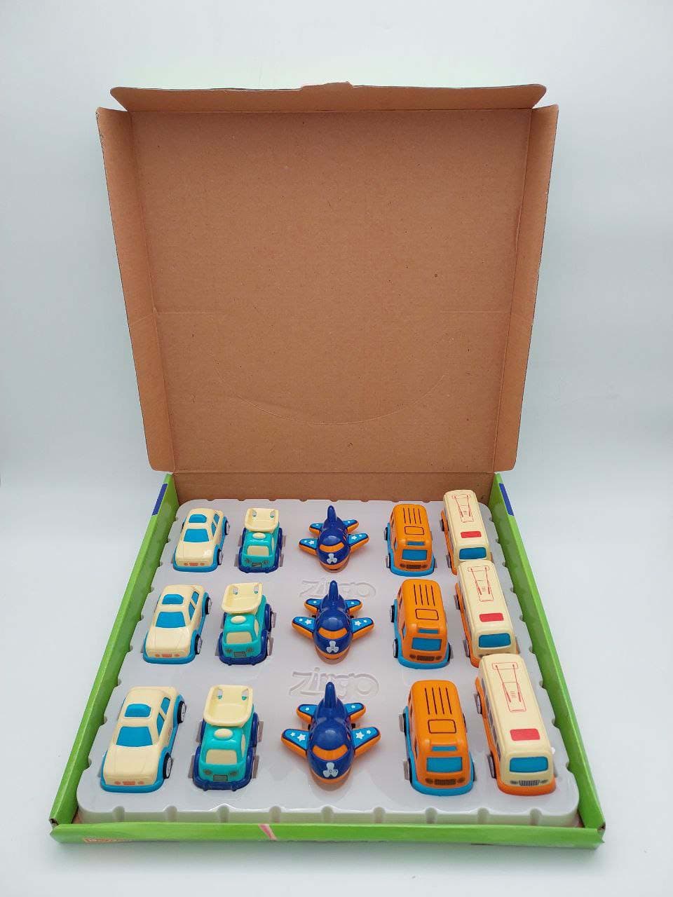بسته اسباب بازی ماشین ها و هواپیمای ست مینی (MINI SET)،(15قطعه،باجعبه)
