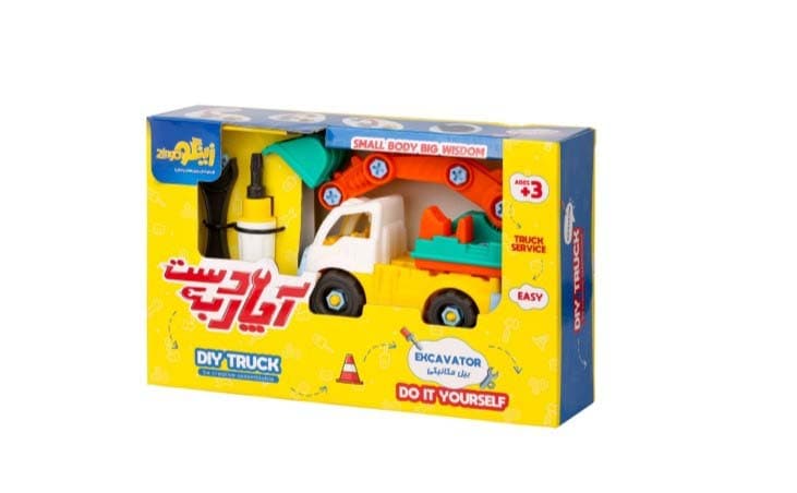 بسته اسباب بازی آچار به دست:بیل مکانیکی (خودت بساز و بازی کن)،(کد BIL 113)،(باجعبه)