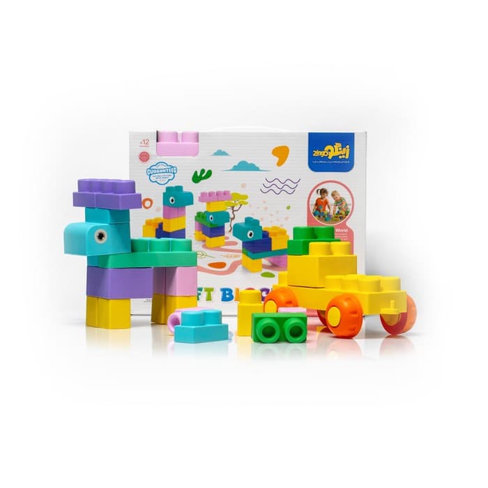 بسته بازی سازه های نرم دخترانه (صورتی)،(25قطعه،باجعبه)