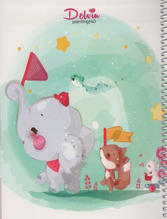 دفترنقاشی 40 برگ (3طرح،کد0133)،(سیمی)