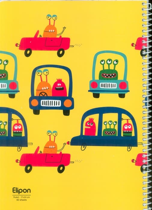 دفتر خط دار فانتزی 60 برگ (12طرح،کد 227)،(سیمی)