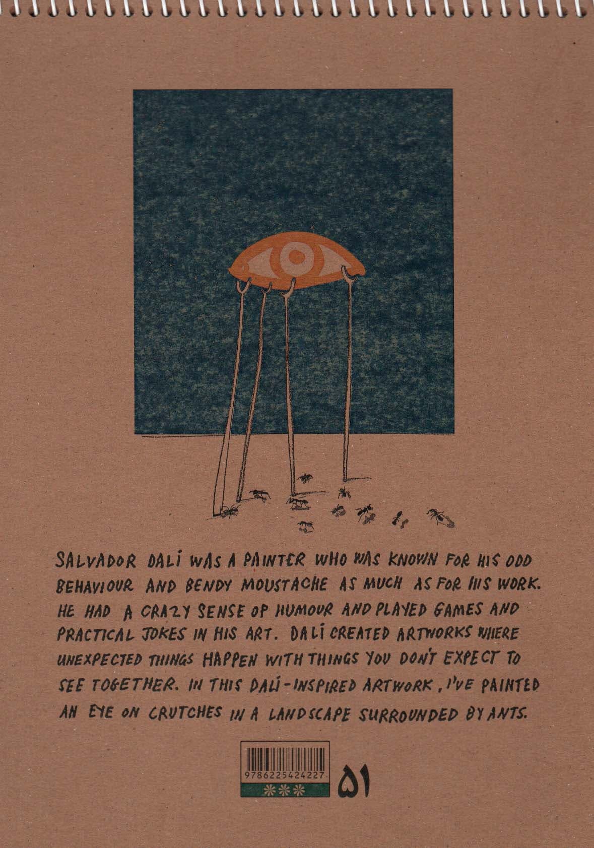 دفتر طراحی A4 (SALVADOR DALI:سالوادور دالی)،(کد 51)،(سیمی)