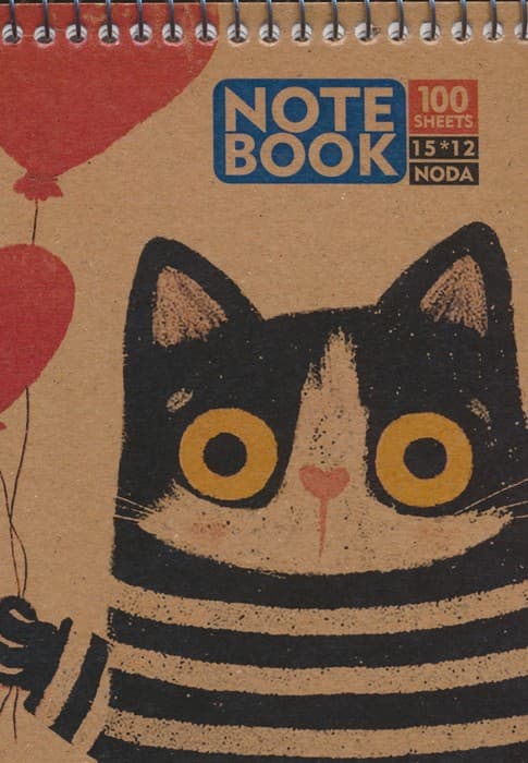 دفترچه یادداشت بی خط 15*12 (کد2023)،(سیمی)