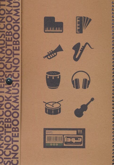 دفتر نت موسیقی 25 برگ (5خط،کد 111)،(سیمی)