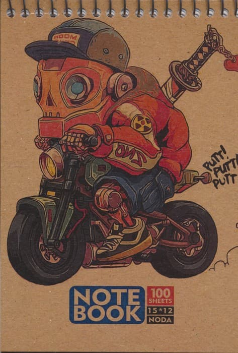 دفترچه یادداشت بی خط 15*12 (کد2020)،(سیمی)