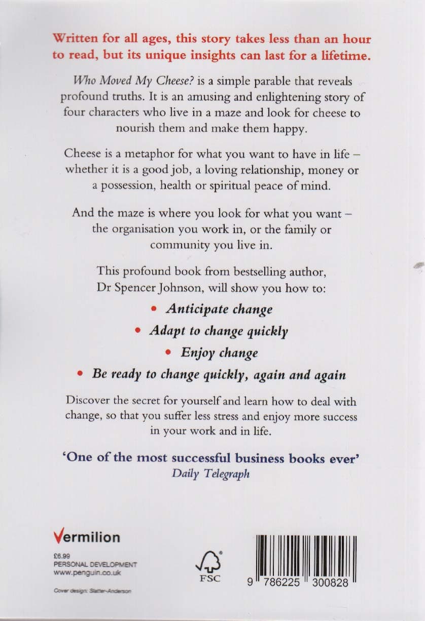 ?WHO MOVED MY CHEESE:چه کسی پنیر مرا جا به جا کرد (زبان اصلی،انگلیسی)