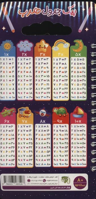 پیک جدول ضرب (گلاسه،سیمی)