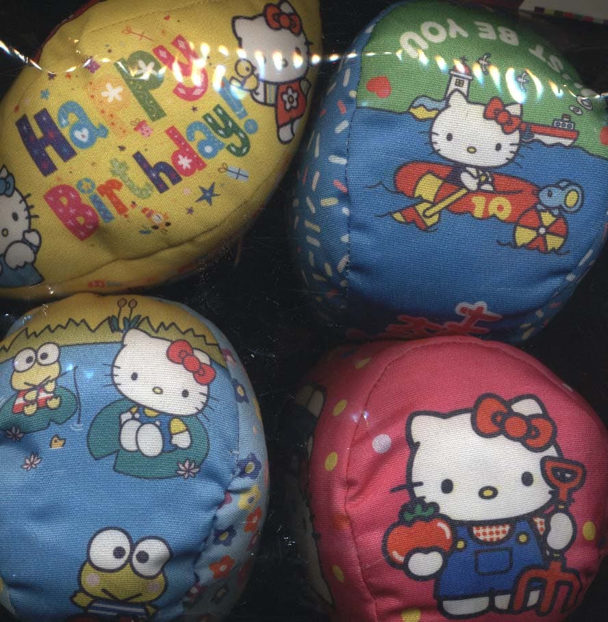 بسته بازی توپ های پارچه ای کیتی (4 عددی)