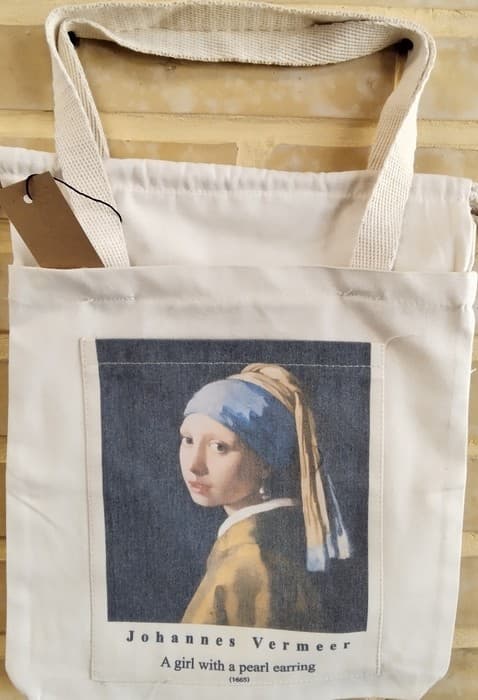 کیف پارچه ای جیب دار 31*37 (دختری با گوشواره مروارید،کد 2103)