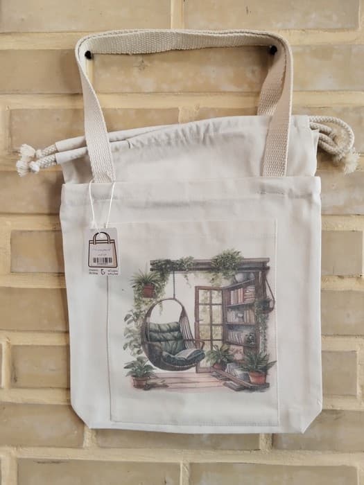 کیف پارچه ای سه طرفه کاست 31*27 (طرح اتاق سبز،کد 2118)،(رج)