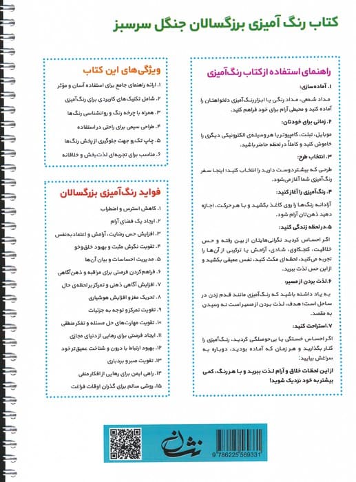جنگل سرسبز (رنگ آمیزی برای بزرگسالان:نقش هایی برای رهایی از استرس و رسیدن به آرامش)،(سیمی)