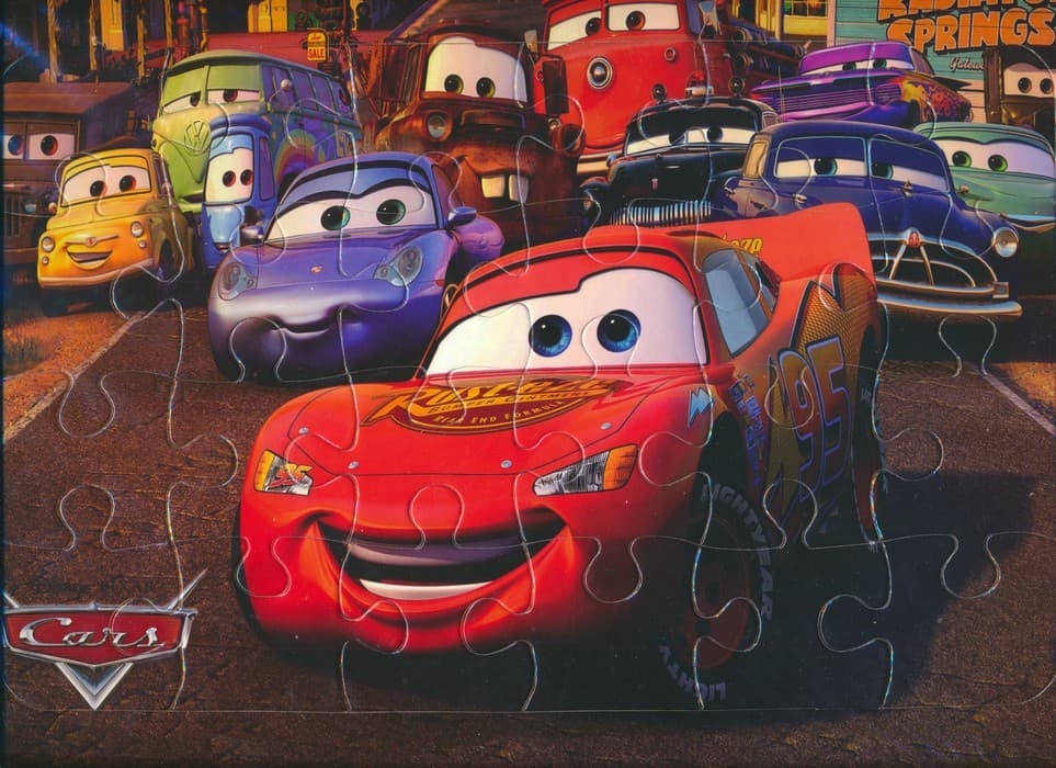 پازل 24 تکه پشت وایت بردی ماشین ها (گلاسه)