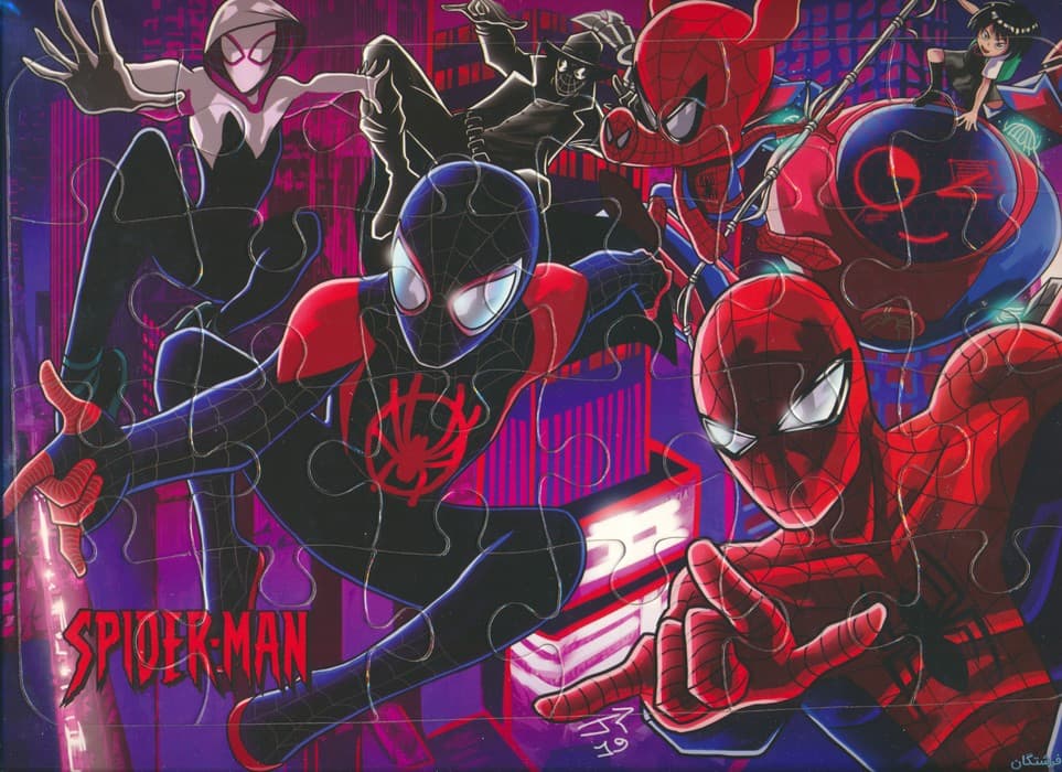 پازل 24 تکه پشت وایت بردی مرد عنکبوتی (گلاسه)