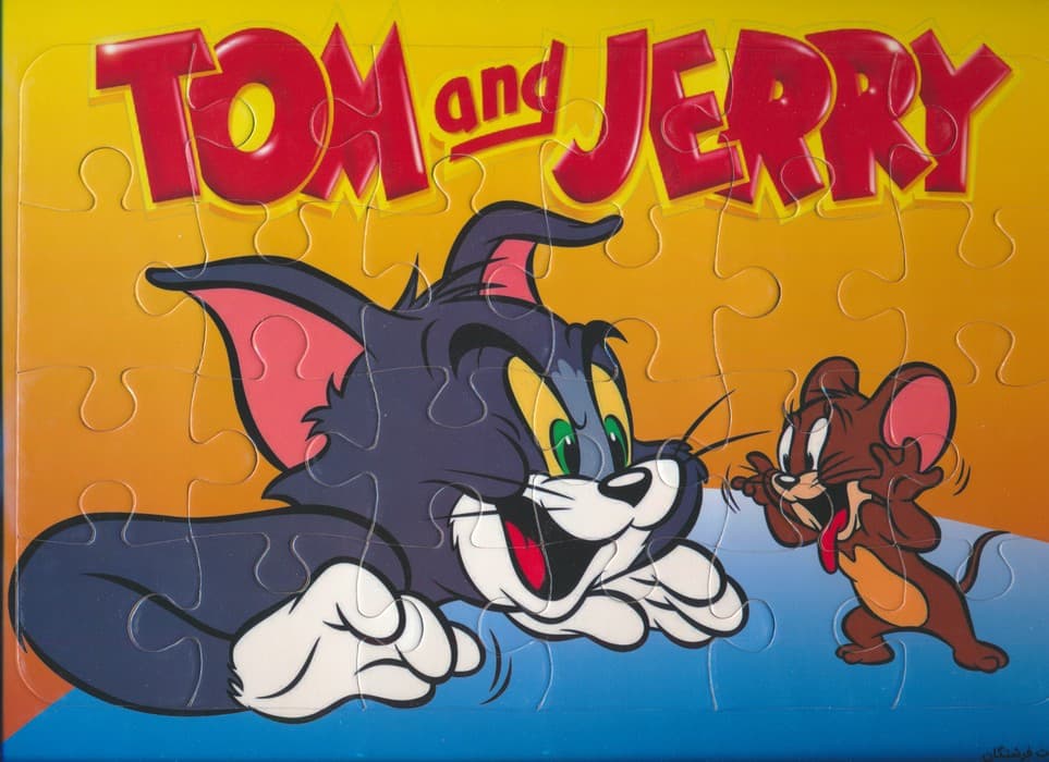 پازل 24 تکه پشت وایت بردی تام و جری (گلاسه)