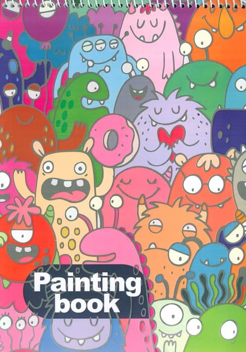 دفتر نقاشی و طراحی 40 برگ (طرح هیولاها،کد 1300)،(سیمی)