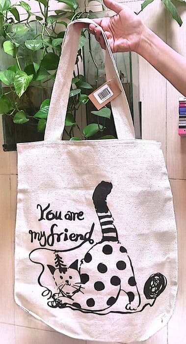 کیف پارچه ای 41*37 (گربه،کد 750)