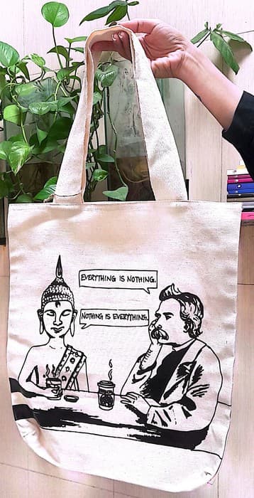 کیف پارچه ای 41*37 (نیچه و بودا،کد 750)