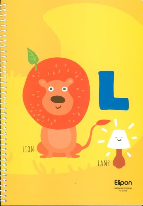 دفتر زبان انگلیسی 40برگ (2خط،8طرح،کد 290)،(سیمی)