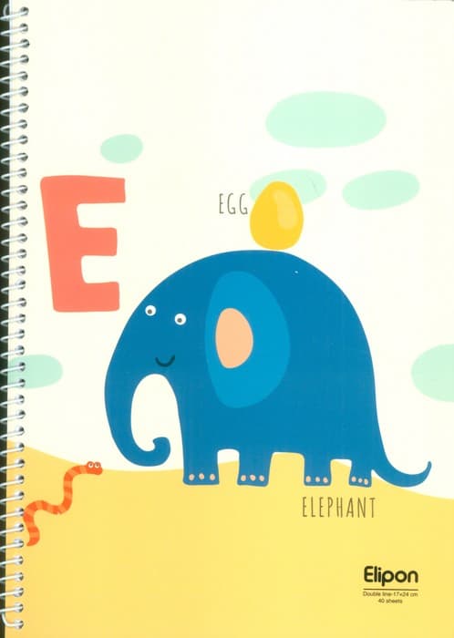 دفتر زبان انگلیسی 40برگ (2خط،8طرح،کد 290)،(سیمی)