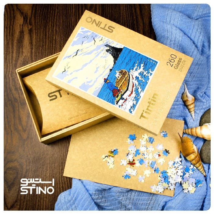 پازل شیشه ای استینو 260 تکه طرح تن تن (کد 19103)،(باجعبه)