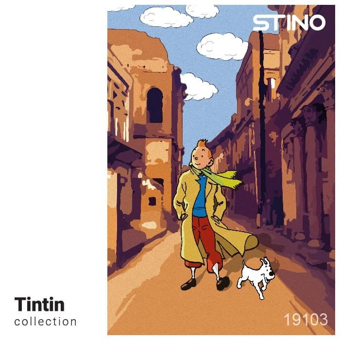 پازل شیشه ای استینو 1000 تکه طرح تن تن  (کد 19103)،(باجعبه)