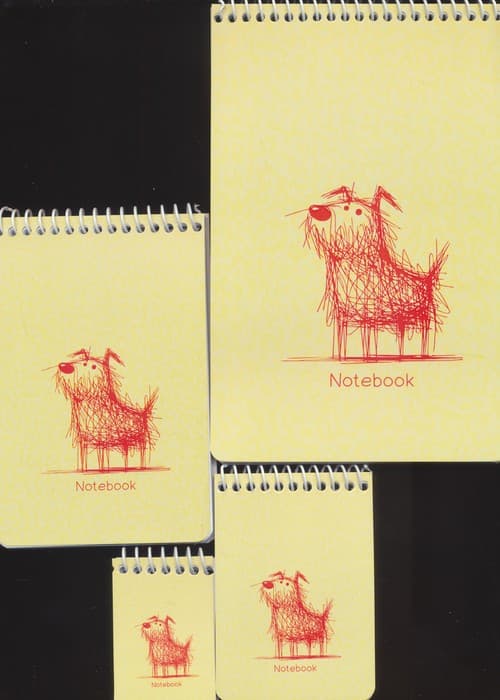 دفترچه فانتزی طرح سگ خط خطی،کد 1244 (سیمی)