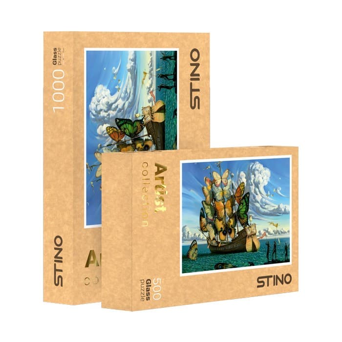 پازل شیشه ای استینو 500 تکه طرح هنرمندان (کد 21202)،(باجعبه)