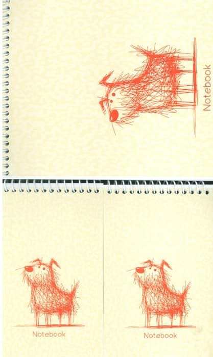 دفترچه فانتزی طرح سگ خط خطی،کد 1244 (3جلدی،سیمی)