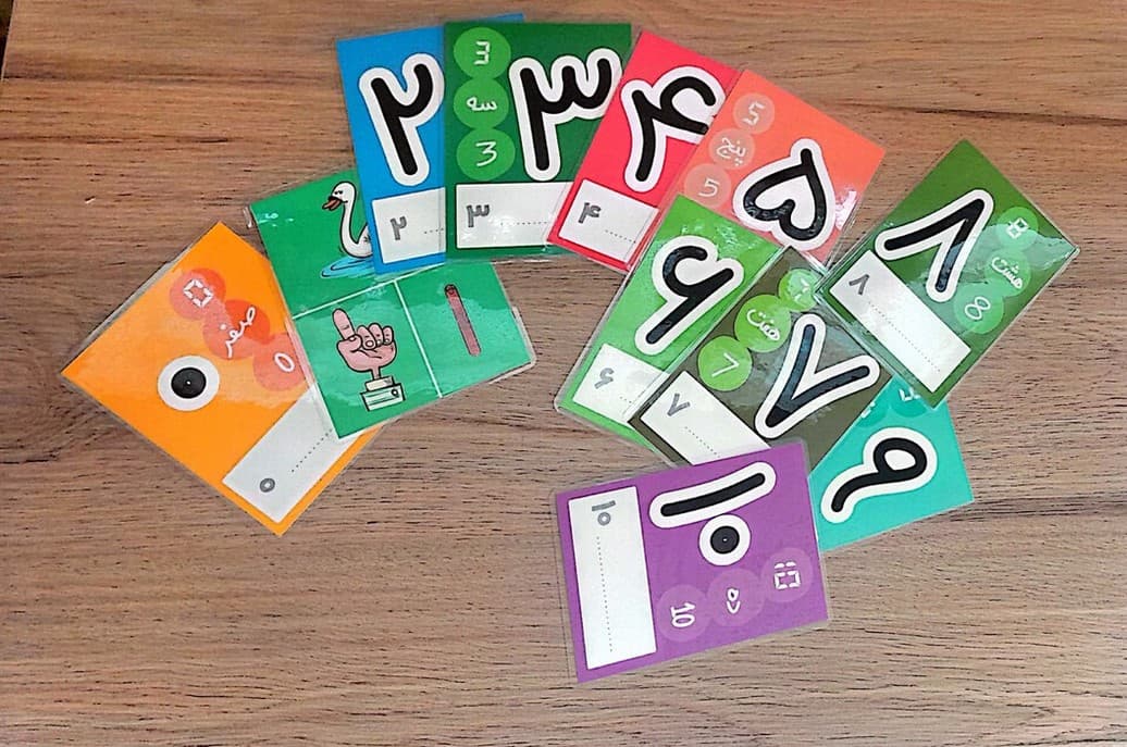 فلش کارت آموزش اعداد (گلاسه)