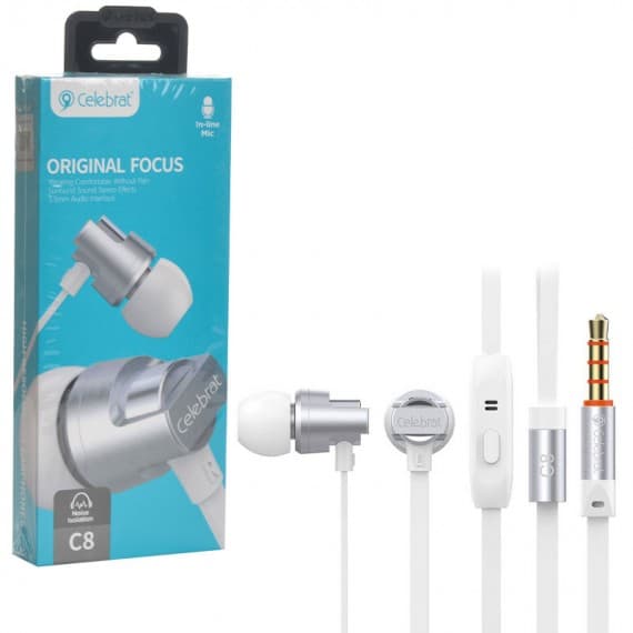  هندزفری سیم‌دار سلبریت مدل C8 (سفید)