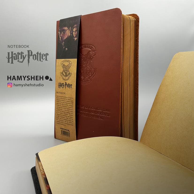 دفتر بی‌خط هری پاتر چرم قهوه‌ای