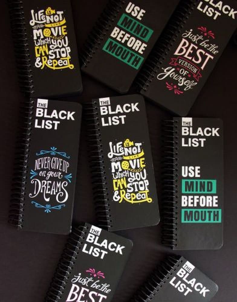 دفتر جلد سخت کاغذ مشکی BN-450