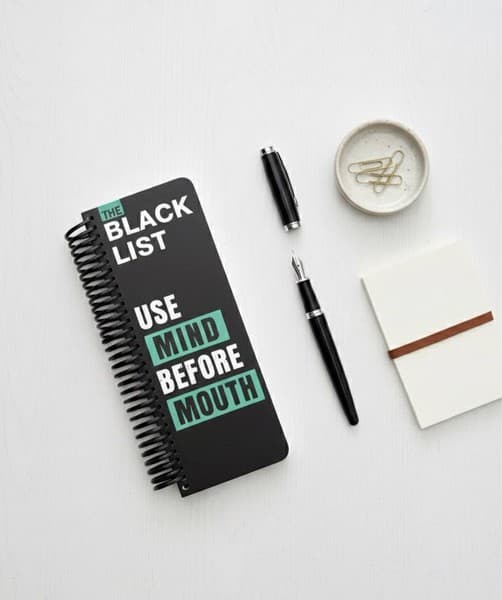 دفتر جلد سخت کاغذ مشکی BN-450