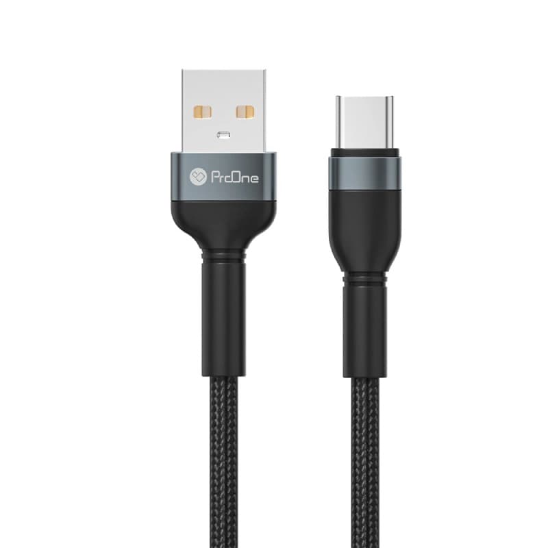 کابل شارژ و انتقال داده USB-A به USB-C پرووان مدل PCC146 (مشکی)