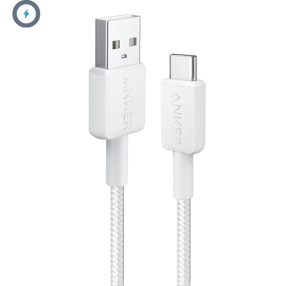 کابل شارژ Anker 322 USB-A to USC Type-c به طول 09 متر (سفید)