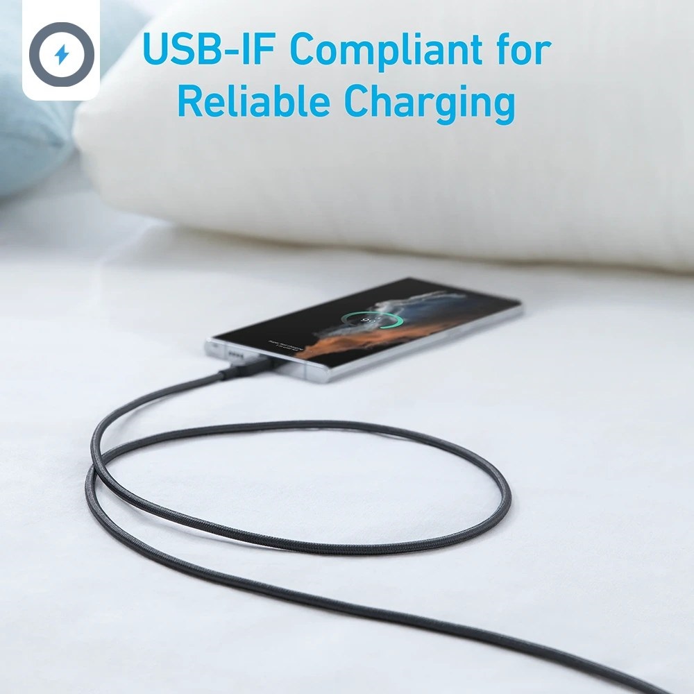 کابل شارژ Anker 322 USB-A to USC Type-c به طول 09 متر (سفید)