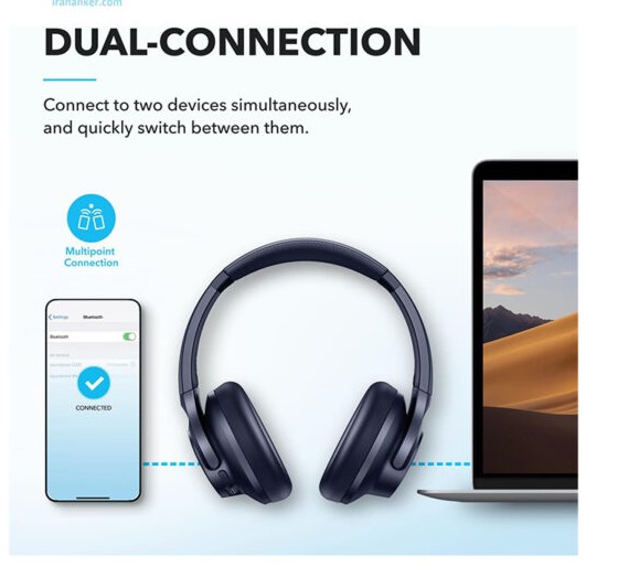 هدفون بلوتوثی انکر مدلLife Q20 upgraded (مشکی)