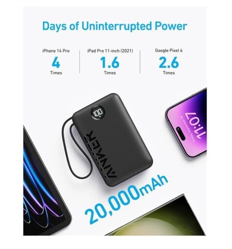 پاوربانک انکر 20000mAh مدل A1647 (مشکی)