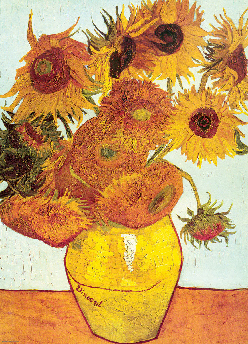 پازل1000 تکه گلدان با دوازده گل آفتابگردان اثر ون‌سان ون‌گوگ (6000-3688) طرح Twelve Sunflowers