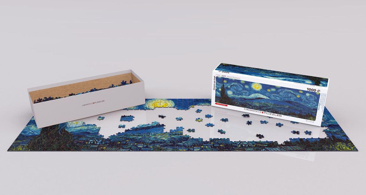 پازل 1000 تکه پانوراما شب پرستاره اثر ون‌سان ون‌گوگ (6010-5309) طرح Starry Night Panorama 